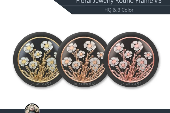 Floral Jewelry Round Frame #3 HQ Samtuse963