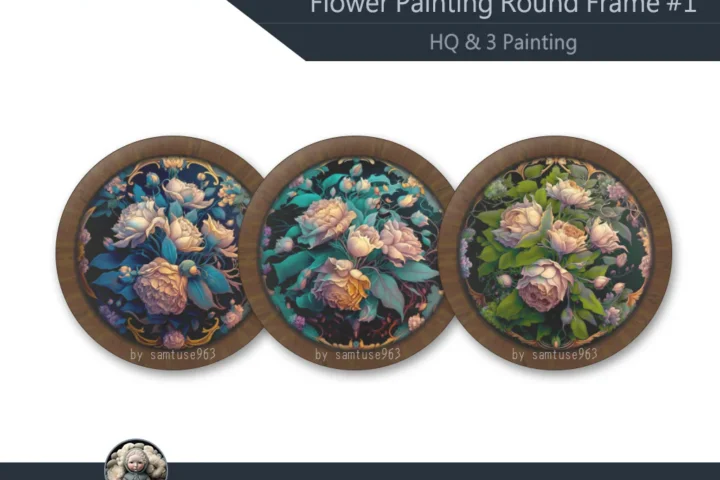 HQ Flower Painting Round Frame #1 Sellable Samtuse963