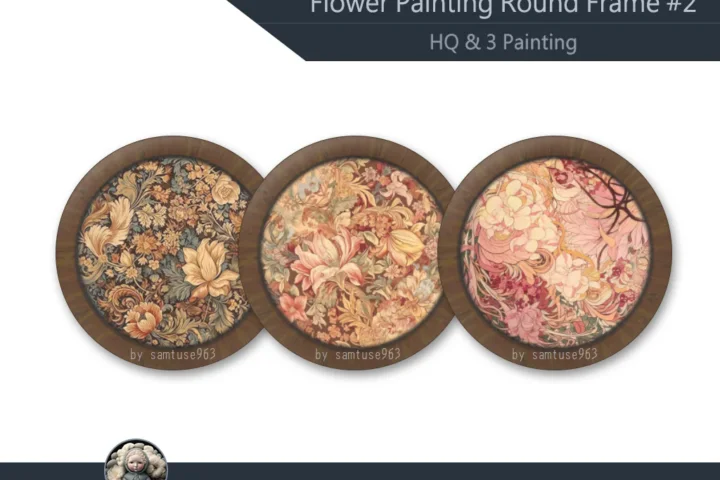 HQ Flower Painting Round Frame #2 Sellable Samtuse963