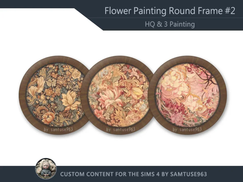 HQ Flower Painting Round Frame #2 Sellable Samtuse963