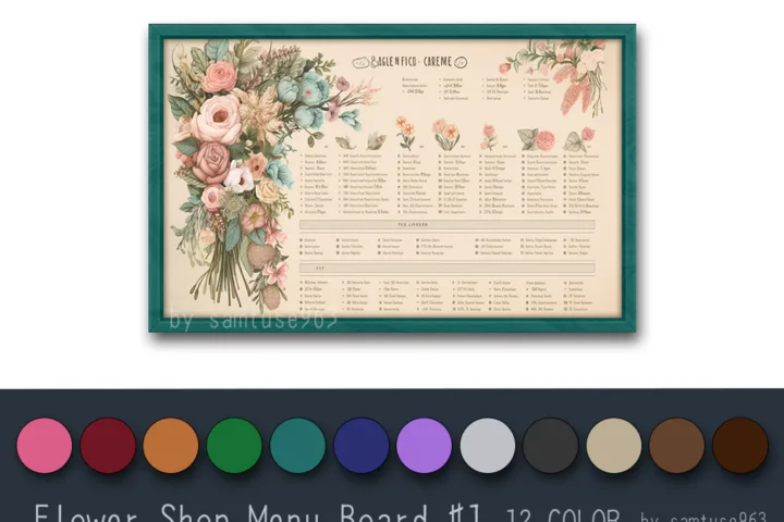Flower Shop Menu Board #1 Samtuse963