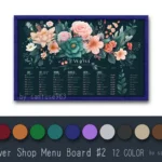 Flower Shop Menu Board #2 Samtuse963