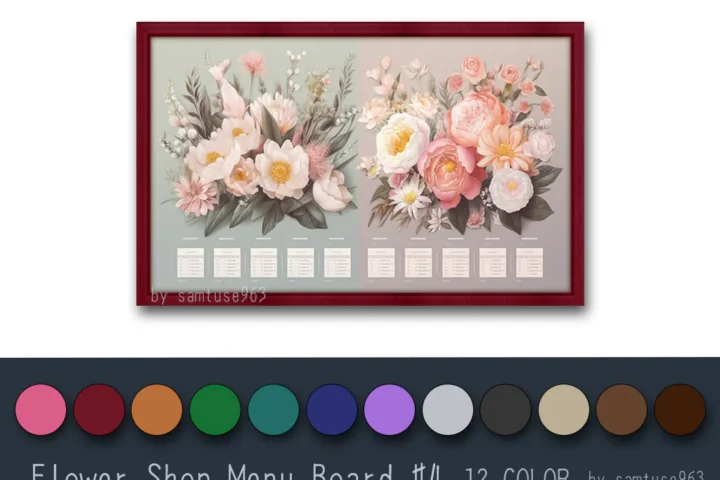 Flower Shop Menu Board #4 Samtuse963