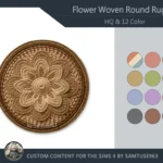 HQ Flower Woven Round Dance Rug #1 Samtuse963