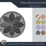 HQ Flower Woven Round Dance Rug #3 Samtuse963