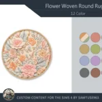 Flower Woven Round Dance Rug #6 Samtuse963