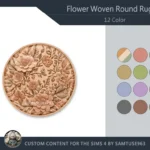 Flower Woven Round Dance Rug #6 Samtuse963