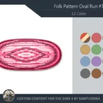 Folk Pattern Oval Dance Rug #1 Samtuse963