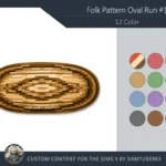 Folk Pattern Oval Dance Rug #1 Samtuse963