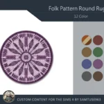 Folk Pattern Round Dance Rug #1 Samtuse963