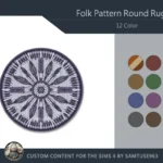 Folk Pattern Round Dance Rug #1 Samtuse963