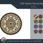 Folk Pattern Round Dance Rug #2 Samtuse963