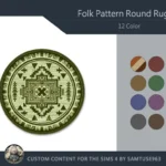 Folk Pattern Round Dance Rug #2 Samtuse963