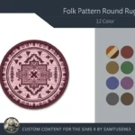 Folk Pattern Round Dance Rug #2 Samtuse963