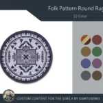 Folk Pattern Round Dance Rug #2 Samtuse963