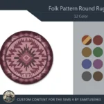 Folk Pattern Round Dance Rug #3 Samtuse963