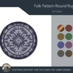 Folk Pattern Round Dance Rug #3 Samtuse963