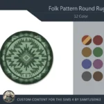 Folk Pattern Round Dance Rug #3 Samtuse963