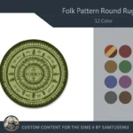 Folk Pattern Round Dance Rug #4 Samtuse963