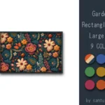 Garden Pattern Rectangle Rug Large #3-Samtuse963