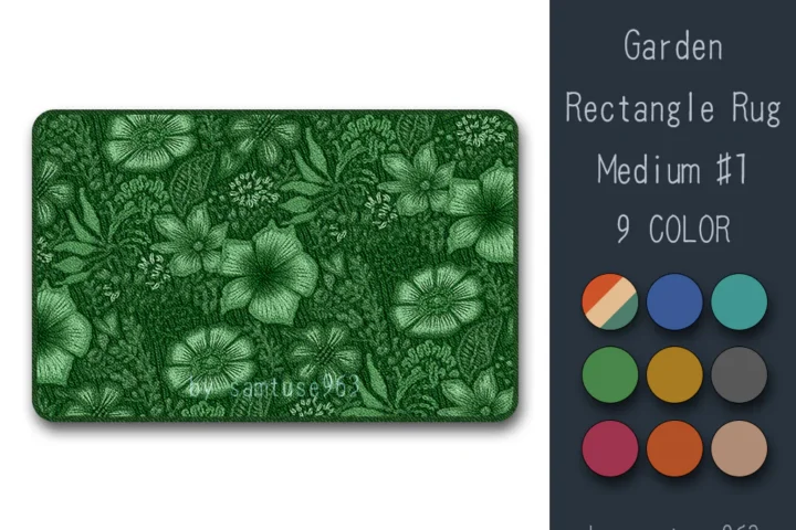 Garden Pattern Rectangle Dance Rug Medium #1 Samtuse963