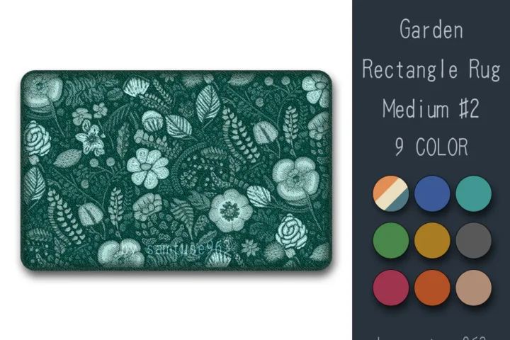Garden Pattern Rectangle Dance Rug Medium #2 Samtuse963