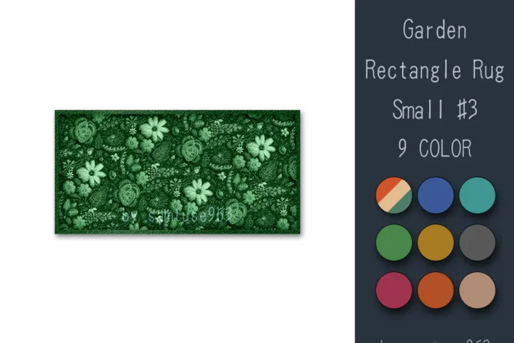 Garden Pattern Rectangle Rug Small #3-Samtuse963