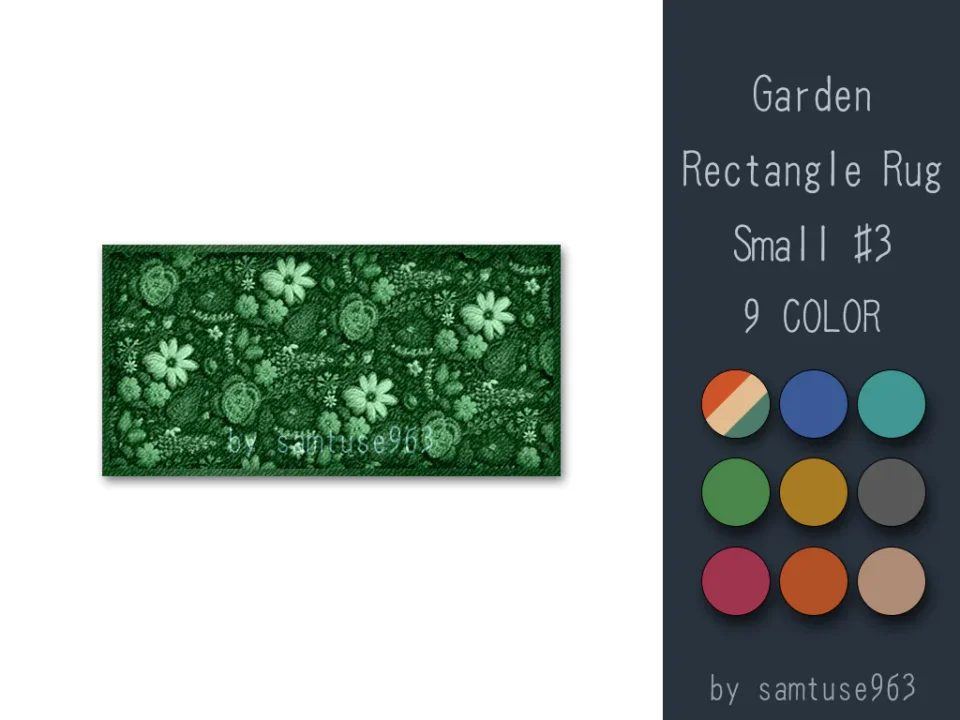 Garden Pattern Rectangle Rug Small #3-Samtuse963