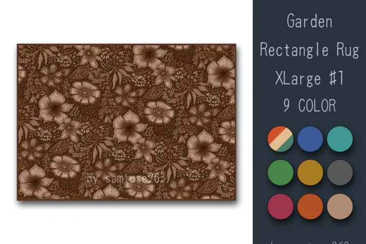 Garden Pattern Rectangle Dance Rug XLarge #1 Samtuse963