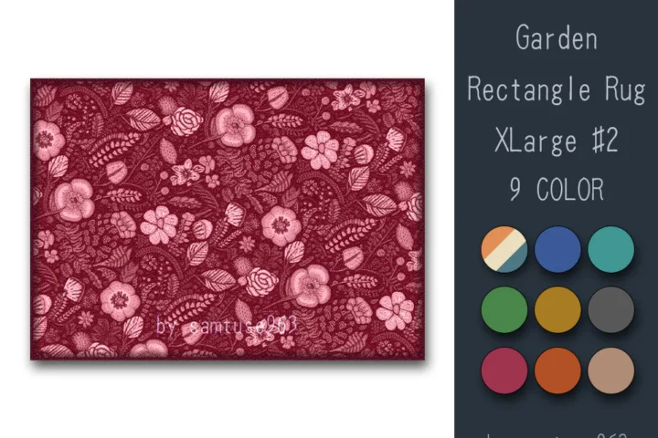 Garden Pattern Rectangle Dance Rug XLarge #2 Samtuse963