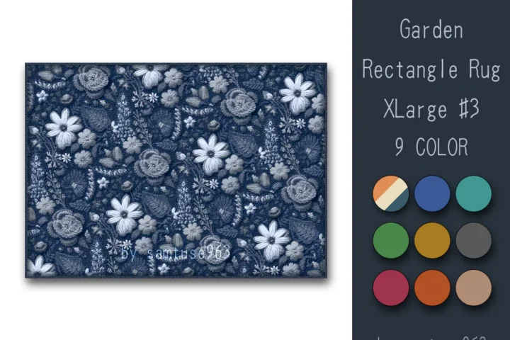 Garden Pattern Rectangle Rug XLarge #3-Samtuse963
