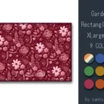 Garden Pattern Rectangle Rug XLarge #3-Samtuse963