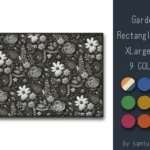 Garden Pattern Rectangle Rug XLarge #3-Samtuse963
