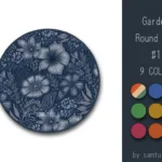 Garden Pattern Round Dance Rug #1 Samtuse963