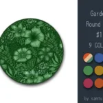 Garden Pattern Round Dance Rug #1 Samtuse963
