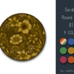Garden Pattern Round Dance Rug #1 Samtuse963