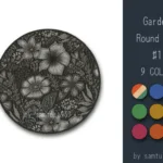 Garden Pattern Round Dance Rug #1 Samtuse963