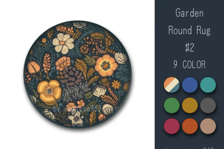 Garden Pattern Round Dance Rug #2 Samtuse963