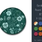 Garden Pattern Round Dance Rug #2 Samtuse963