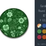 Garden Pattern Round Dance Rug #2 Samtuse963