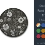 Garden Pattern Round Dance Rug #2 Samtuse963