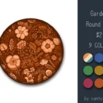 Garden Pattern Round Dance Rug #2 Samtuse963