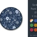 Garden Pattern Round Dance Rug #3 Samtuse963