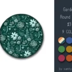 Garden Pattern Round Dance Rug #3 Samtuse963
