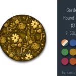 Garden Pattern Round Dance Rug #3 Samtuse963