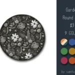 Garden Pattern Round Dance Rug #3 Samtuse963
