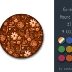 Garden Pattern Round Dance Rug #3 Samtuse963