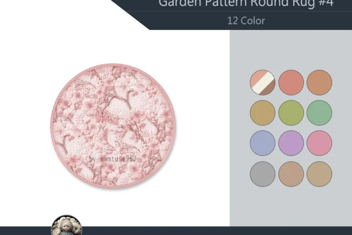 Garden Pattern Round Dance Rug #4 Samtuse963