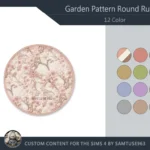 Garden Pattern Round Dance Rug #4 Samtuse963