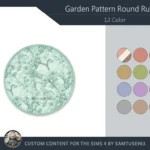 Garden Pattern Round Dance Rug #4 Samtuse963
